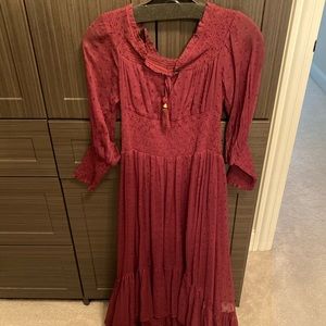 Smocked high low dress